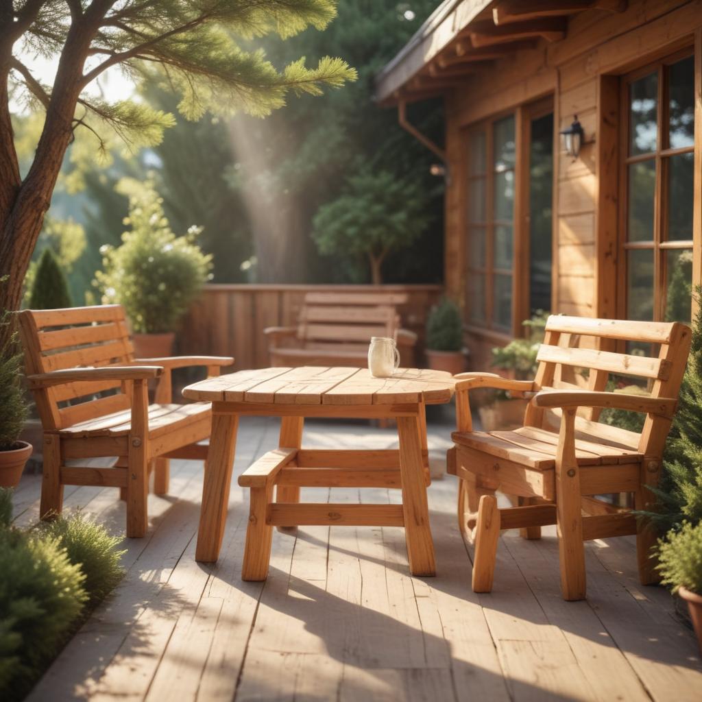 Мебель из массива сосны для сада террасы и бани