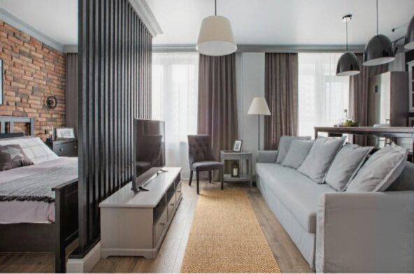 Идеи оформления комнаты: гостиная + спальня в однушке