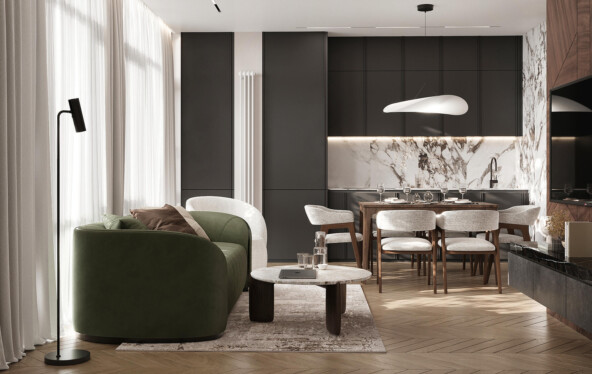 Используйте в дизайне 1-комнатной квартиры разные типы освещения