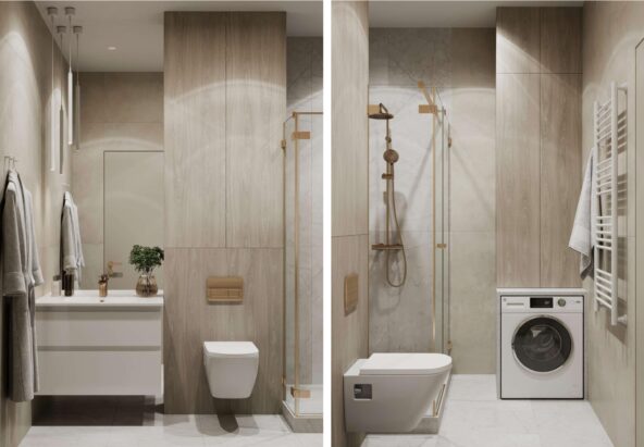 Дизайн однокомнатной квартиры в Хрущевке: ванная комната