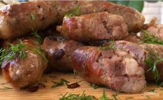 Вкусные и сочные домашние колбаски